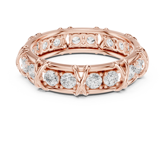 Luxury diamond eternity band crafted in white, yellow and rose gold with brilliant sparkle, timeless elegance, and superior craftsmanship.