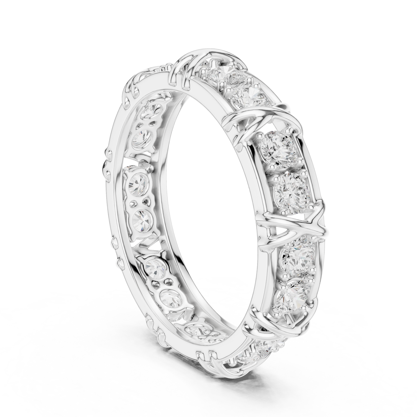 Luxury diamond eternity band crafted in white, yellow and rose gold with brilliant sparkle, timeless elegance, and superior craftsmanship.