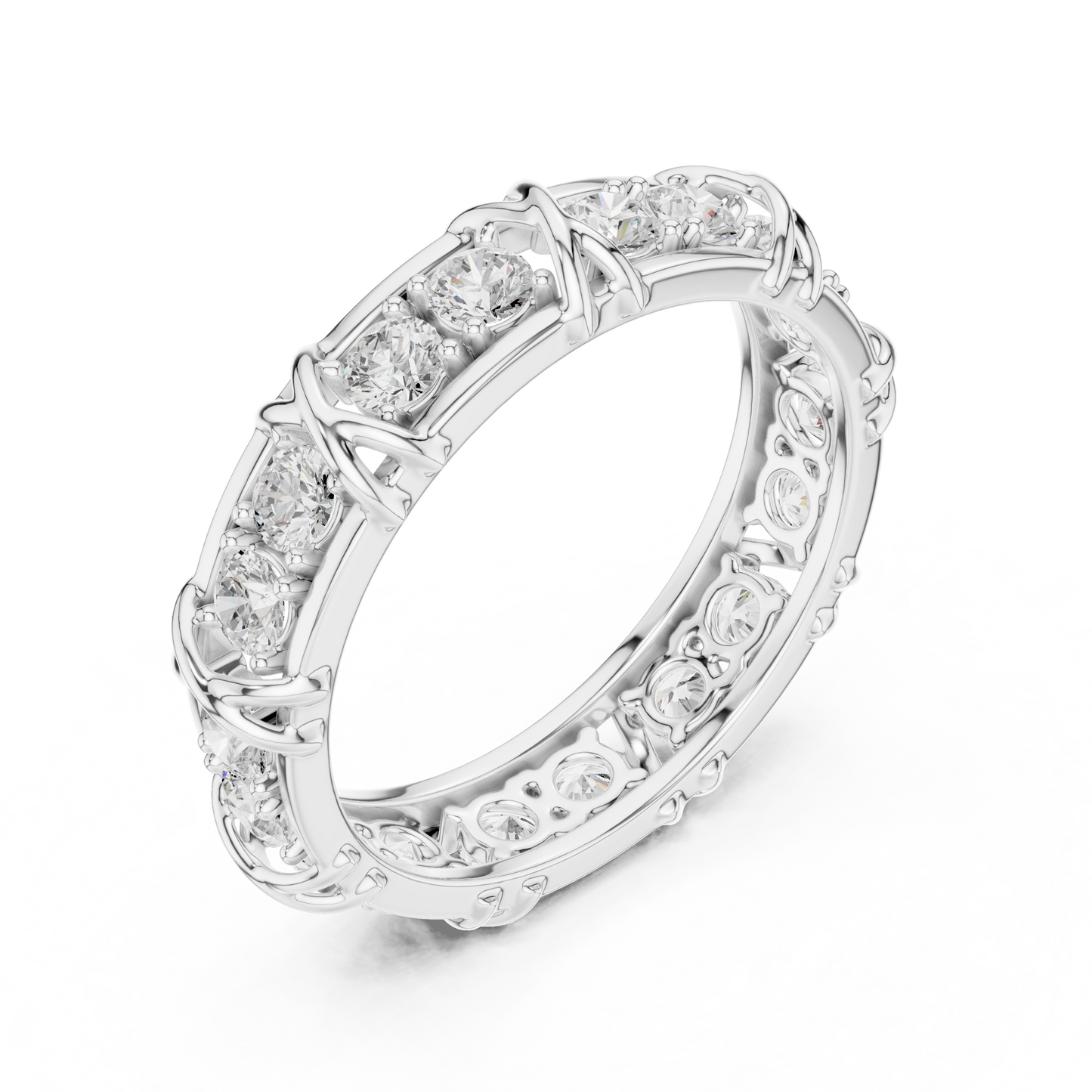 Luxury diamond eternity band crafted in white, yellow and rose gold with brilliant sparkle, timeless elegance, and superior craftsmanship.