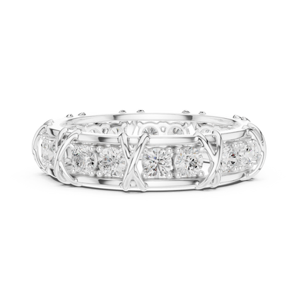 Luxury diamond eternity band crafted in white, yellow and rose gold with brilliant sparkle, timeless elegance, and superior craftsmanship.