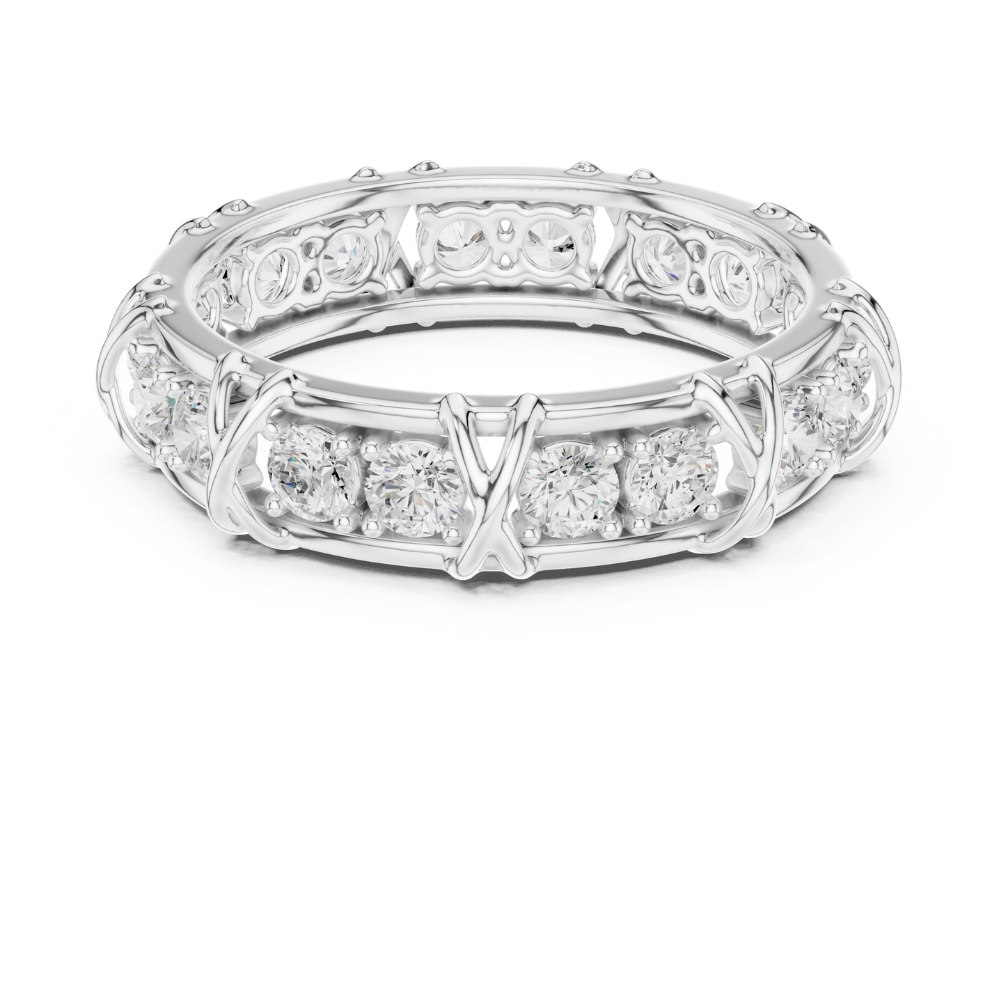 Luxury diamond eternity band crafted in white, yellow and rose gold with brilliant sparkle, timeless elegance, and superior craftsmanship.