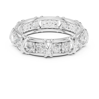 Luxury diamond eternity band crafted in white, yellow and rose gold with brilliant sparkle, timeless elegance, and superior craftsmanship.
