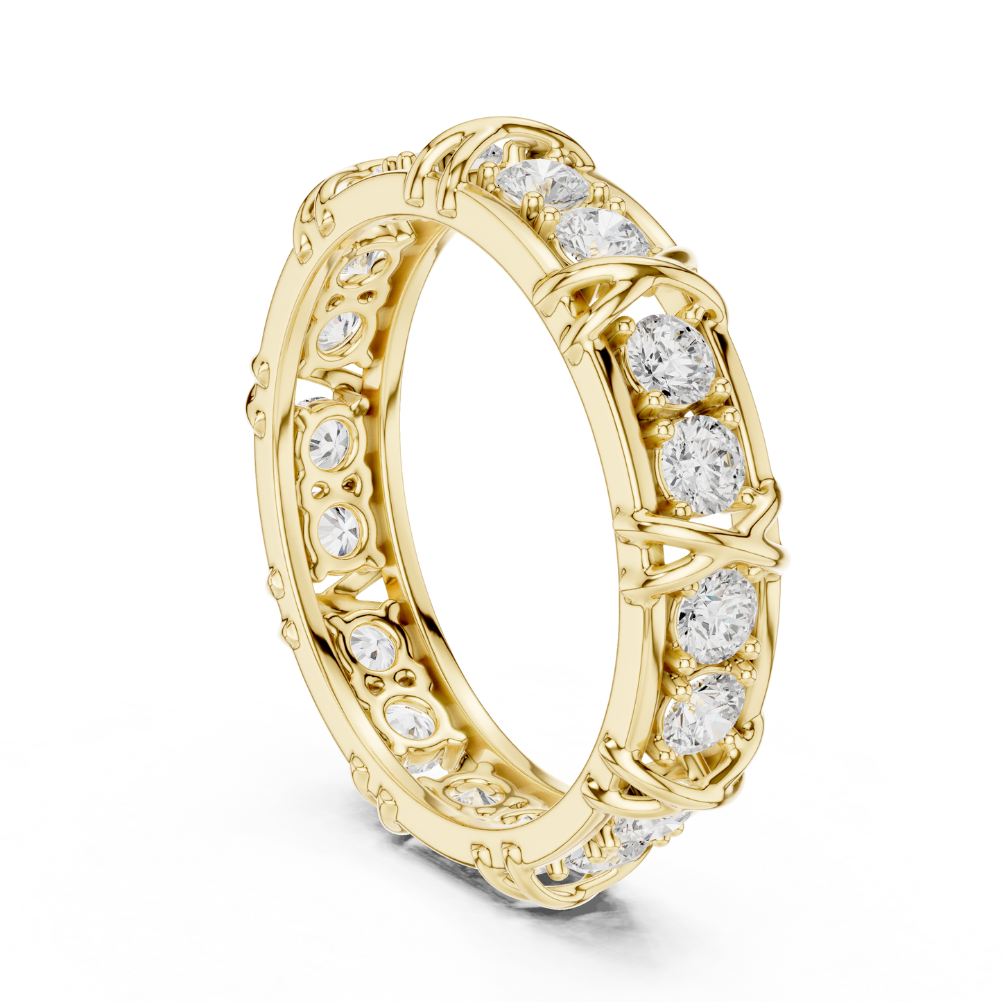 Luxury diamond eternity band crafted in white, yellow and rose gold with brilliant sparkle, timeless elegance, and superior craftsmanship.