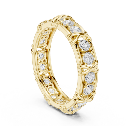 Luxury diamond eternity band crafted in white, yellow and rose gold with brilliant sparkle, timeless elegance, and superior craftsmanship.