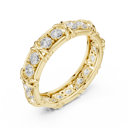 Luxury diamond eternity band crafted in white, yellow and rose gold with brilliant sparkle, timeless elegance, and superior craftsmanship.
