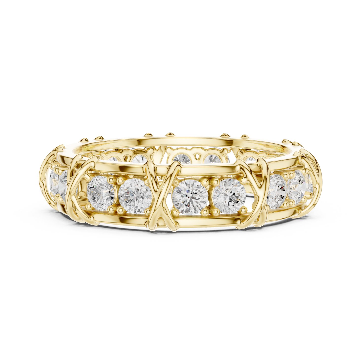 Luxury diamond eternity band crafted in white, yellow and rose gold with brilliant sparkle, timeless elegance, and superior craftsmanship.