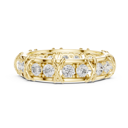 Luxury diamond eternity band crafted in white, yellow and rose gold with brilliant sparkle, timeless elegance, and superior craftsmanship.
