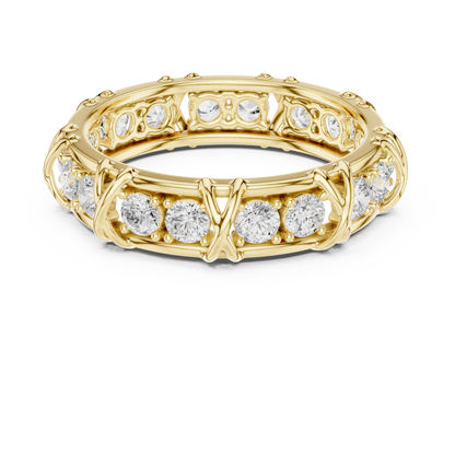 Luxury diamond eternity band crafted in white, yellow and rose gold with brilliant sparkle, timeless elegance, and superior craftsmanship.