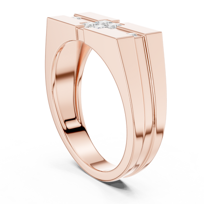 Stylish men diamond ring with clean finish and powerful modern appearance