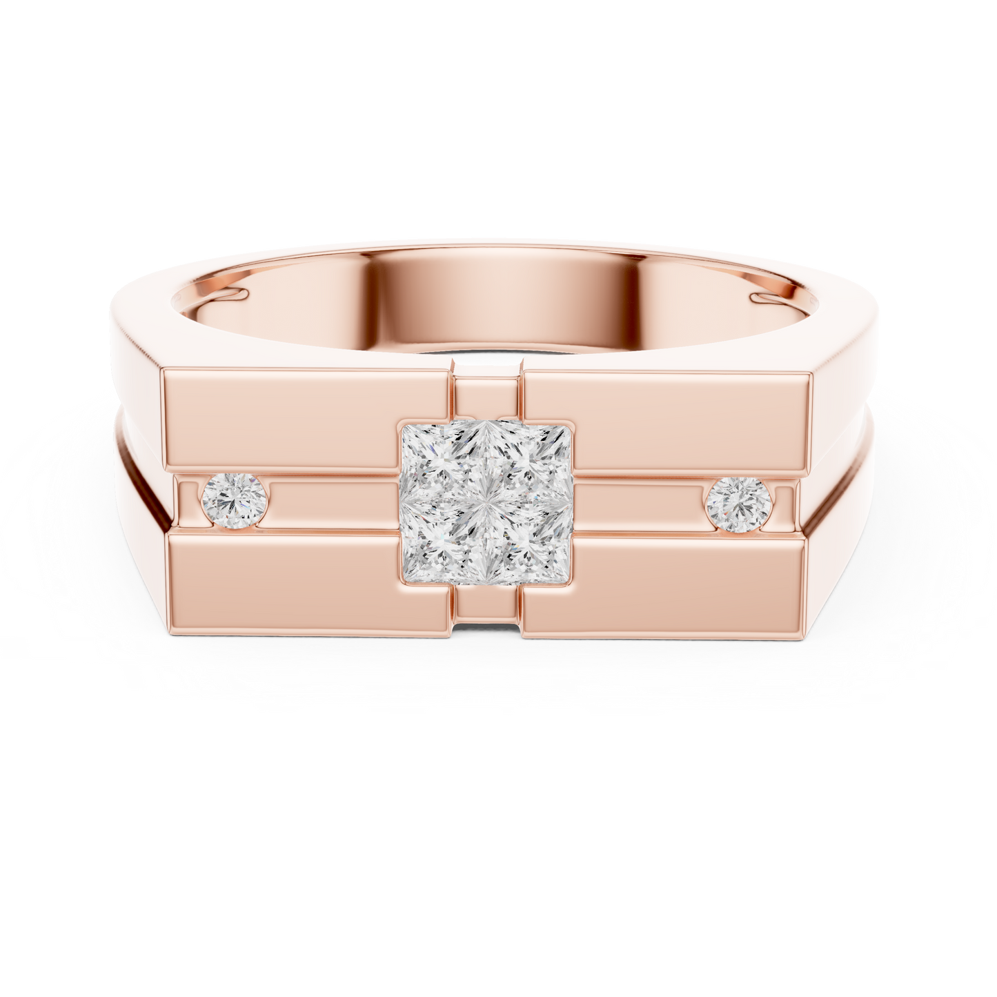 Stylish men diamond ring with clean finish and powerful modern appearance