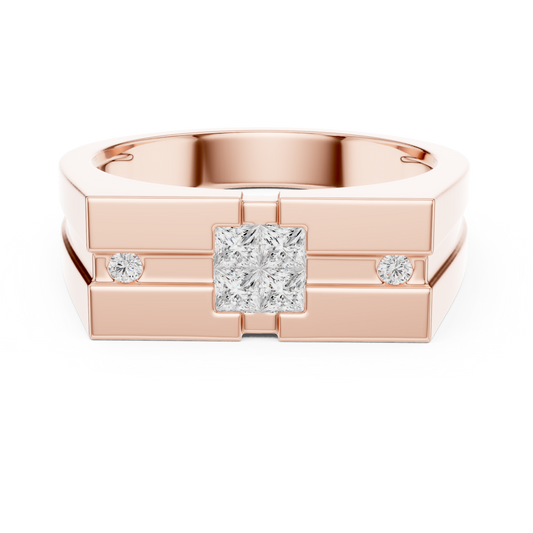 Stylish men diamond ring with clean finish and powerful modern appearance