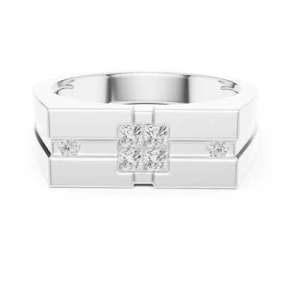 Stylish men diamond ring with clean finish and powerful modern appearance
