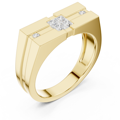 Stylish men diamond ring with clean finish and powerful modern appearance