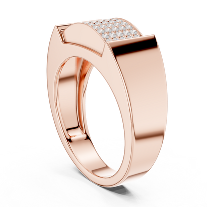 Exclusive diamond gents band | yellow rose white gold | crafted for power and pride