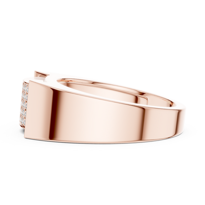 Exclusive diamond gents band | yellow rose white gold | crafted for power and pride