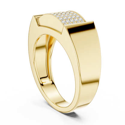 Exclusive diamond gents band | yellow rose white gold | crafted for power and pride