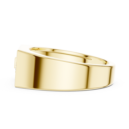 Premium men’s diamond signet ring combo in white, yellow & rose gold. Bold luxury design, perfect for gifting, weddings & elite style.