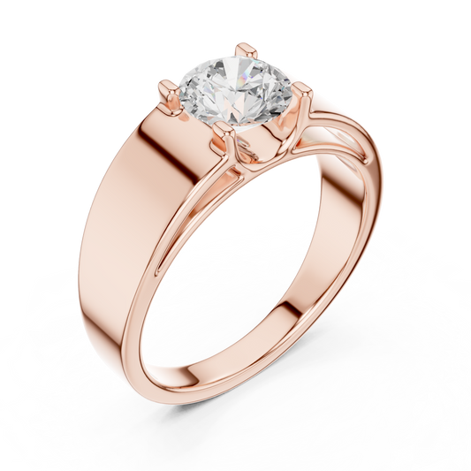 Timeless Engagement Ring | Premium Solitaire Diamond | Rose Gold Plated 925 Sterling Silver Yellow Gold Plated
