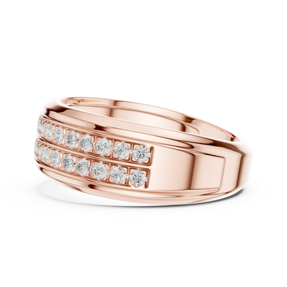 Legendary Channel Crafted Diamond Wedding Band 925 Sterling Silver Trio