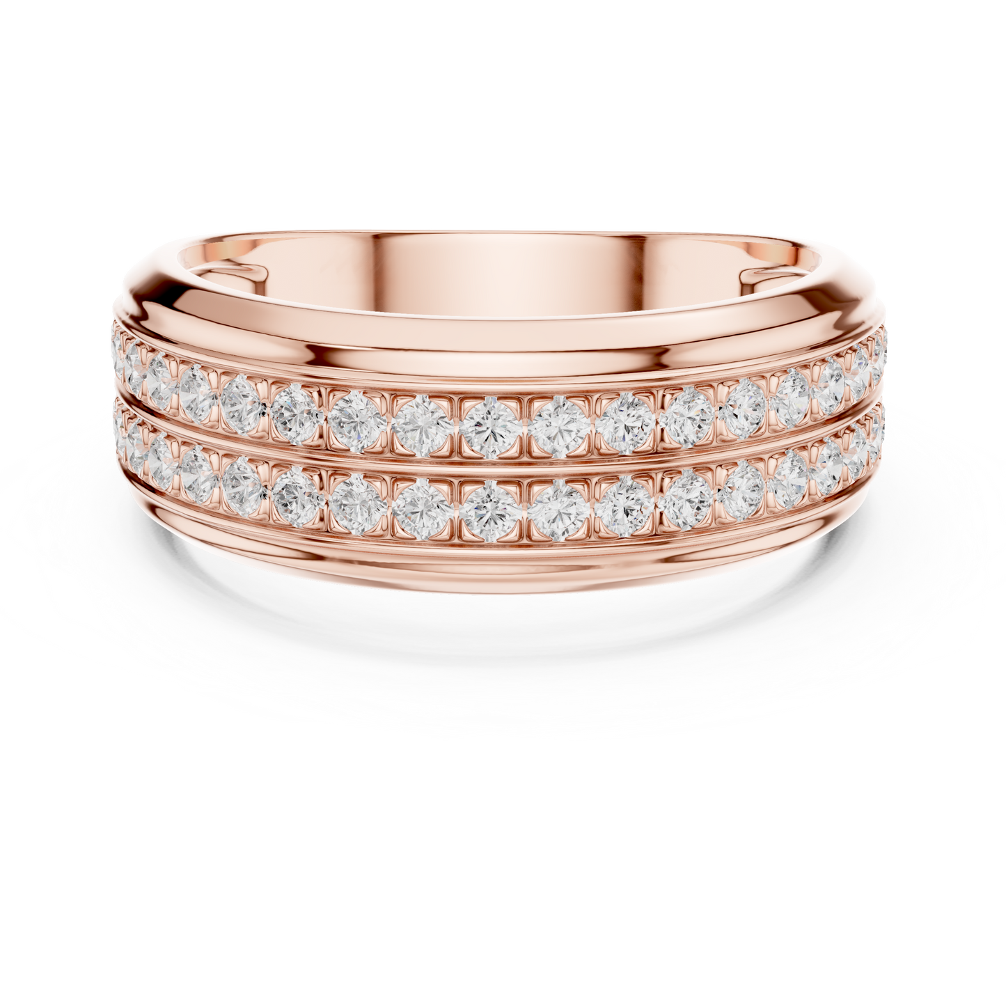 Legendary Channel Crafted Diamond Wedding Band 925 Sterling Silver Trio