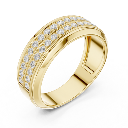 Legendary Channel Crafted Diamond Wedding Band 925 Sterling Silver Trio