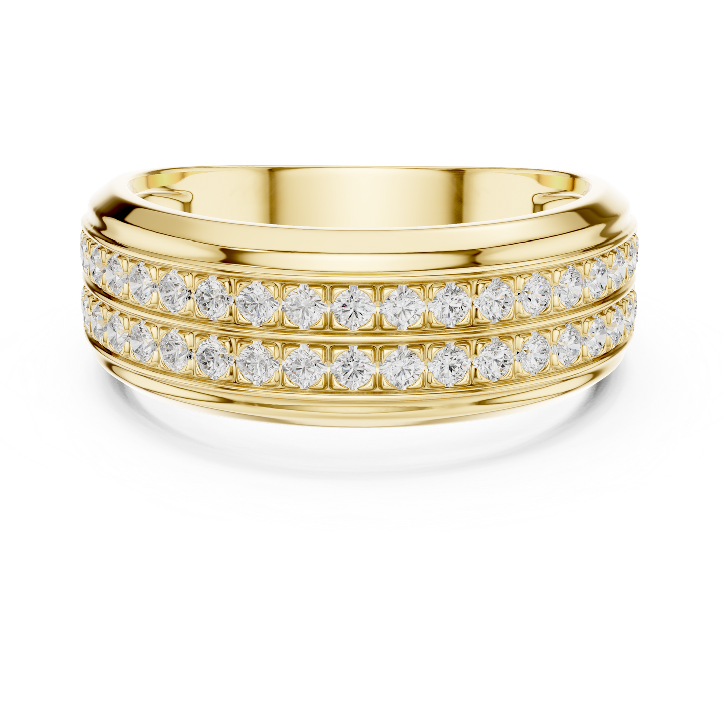 Legendary Channel Crafted Diamond Wedding Band 925 Sterling Silver Trio