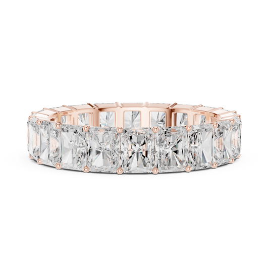 Monarch Radiant Cut Eternity Diamond - Wedding Band Ring - Regal Bridal Anniversary Statement Fine Jewelry