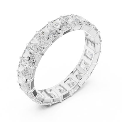Monarch Radiant Cut Eternity Diamond - Wedding Band Ring - Regal Bridal Anniversary Statement Fine Jewelry
