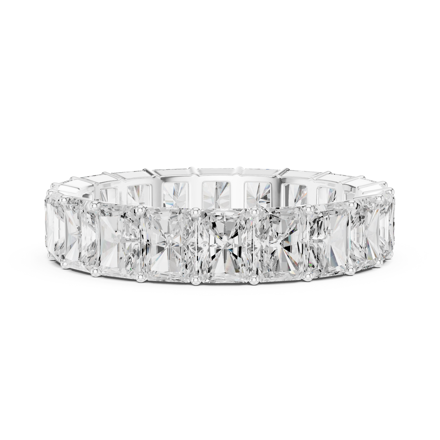 Monarch Radiant Cut Eternity Diamond - Wedding Band Ring - Regal Bridal Anniversary Statement Fine Jewelry