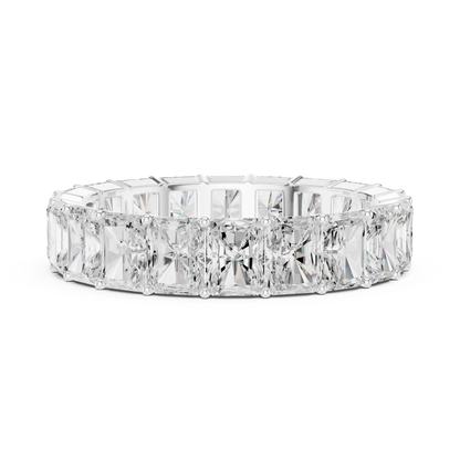 Monarch Radiant Cut Eternity Diamond - Wedding Band Ring - Regal Bridal Anniversary Statement Fine Jewelry