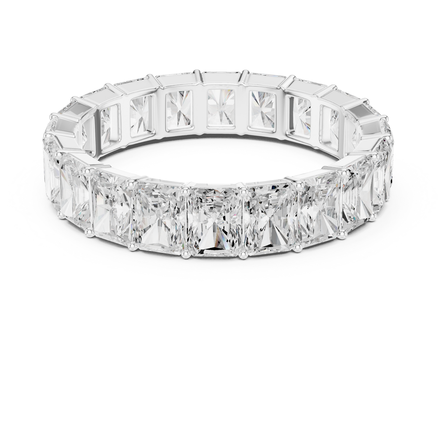 Monarch Radiant Cut Eternity Diamond - Wedding Band Ring - Regal Bridal Anniversary Statement Fine Jewelry