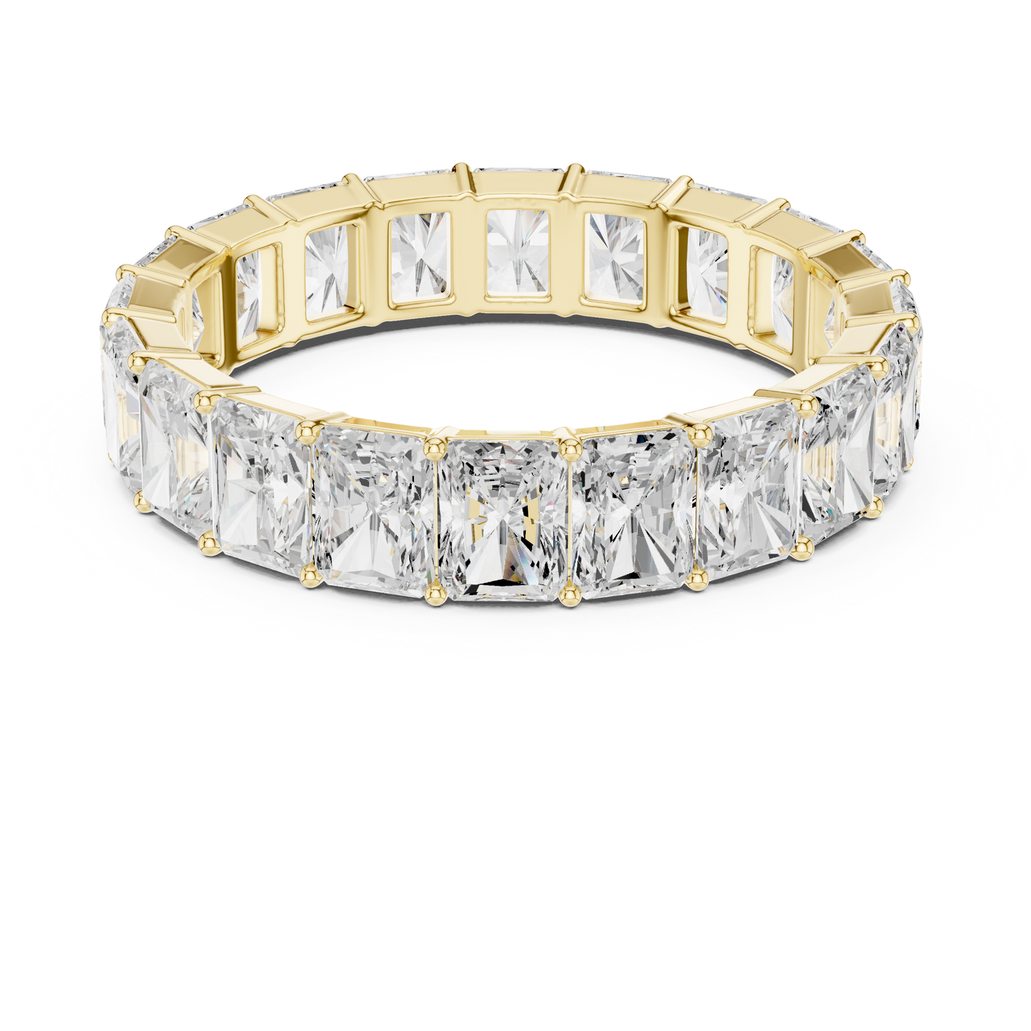 Monarch Radiant Cut Eternity Diamond - Wedding Band Ring - Regal Bridal Anniversary Statement Fine Jewelry