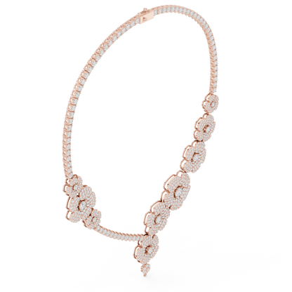 Exquisite floral diamond necklace designed to command attention luxury admiration and timeless prestige. -  Commanding Diamond Elegance - Luxury That Speaks Power