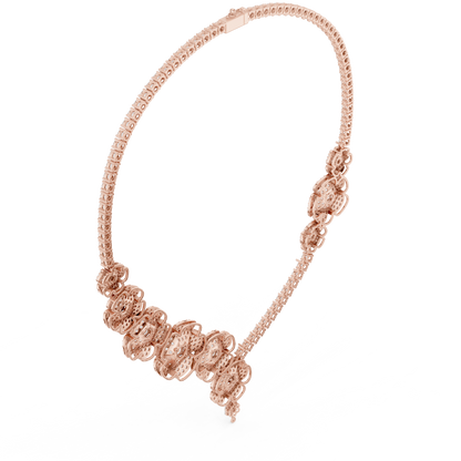 Exquisite floral diamond necklace designed to command attention luxury admiration and timeless prestige. -  Commanding Diamond Elegance - Luxury That Speaks Power