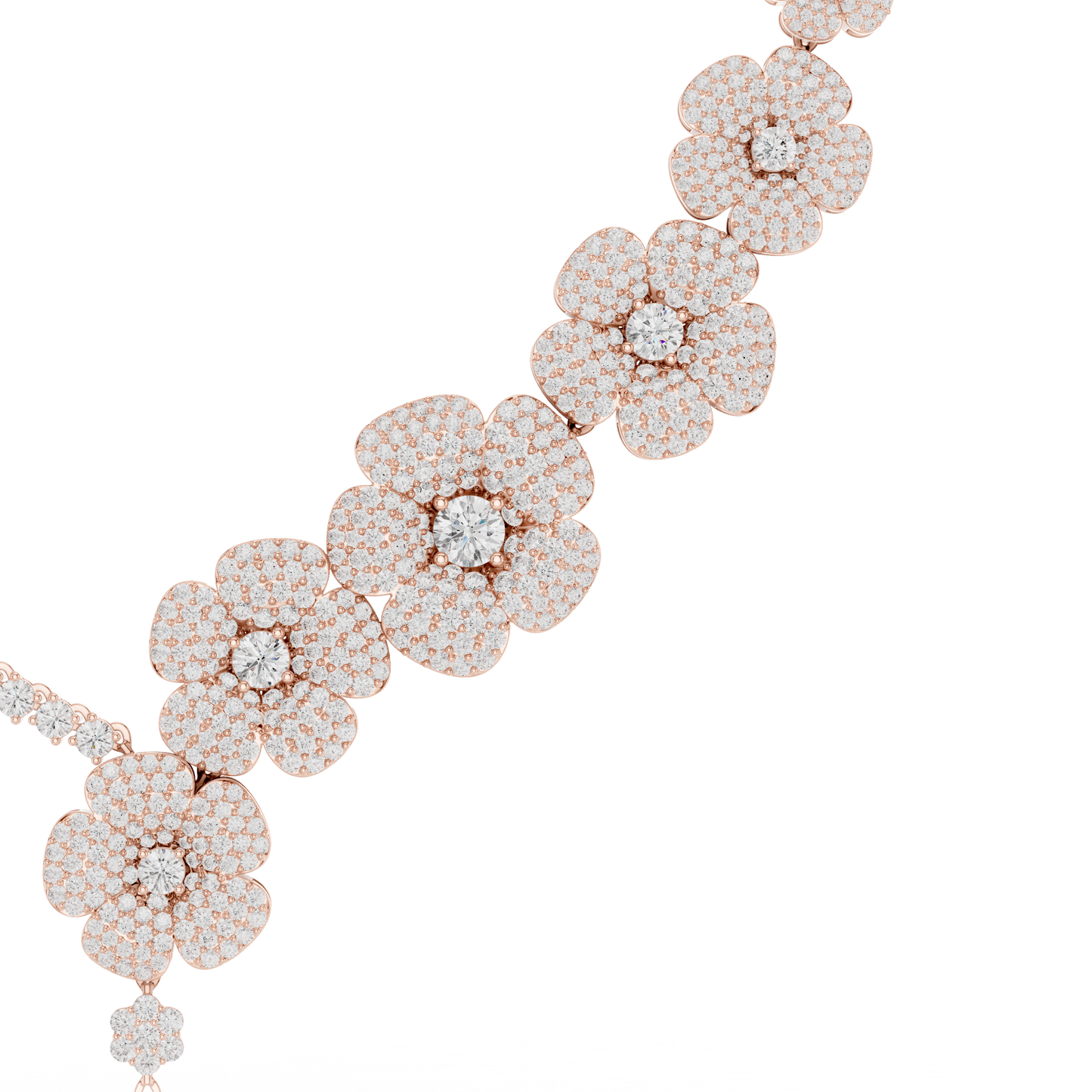 Exquisite floral diamond necklace designed to command attention luxury admiration and timeless prestige. -  Commanding Diamond Elegance - Luxury That Speaks Power