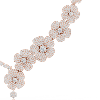 Exquisite floral diamond necklace designed to command attention luxury admiration and timeless prestige. -  Commanding Diamond Elegance - Luxury That Speaks Power