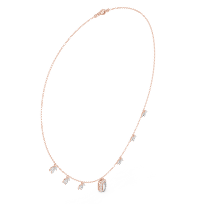 Graceful diamond necklace | hand finished leaf charms | luxury that feels light feminine modern