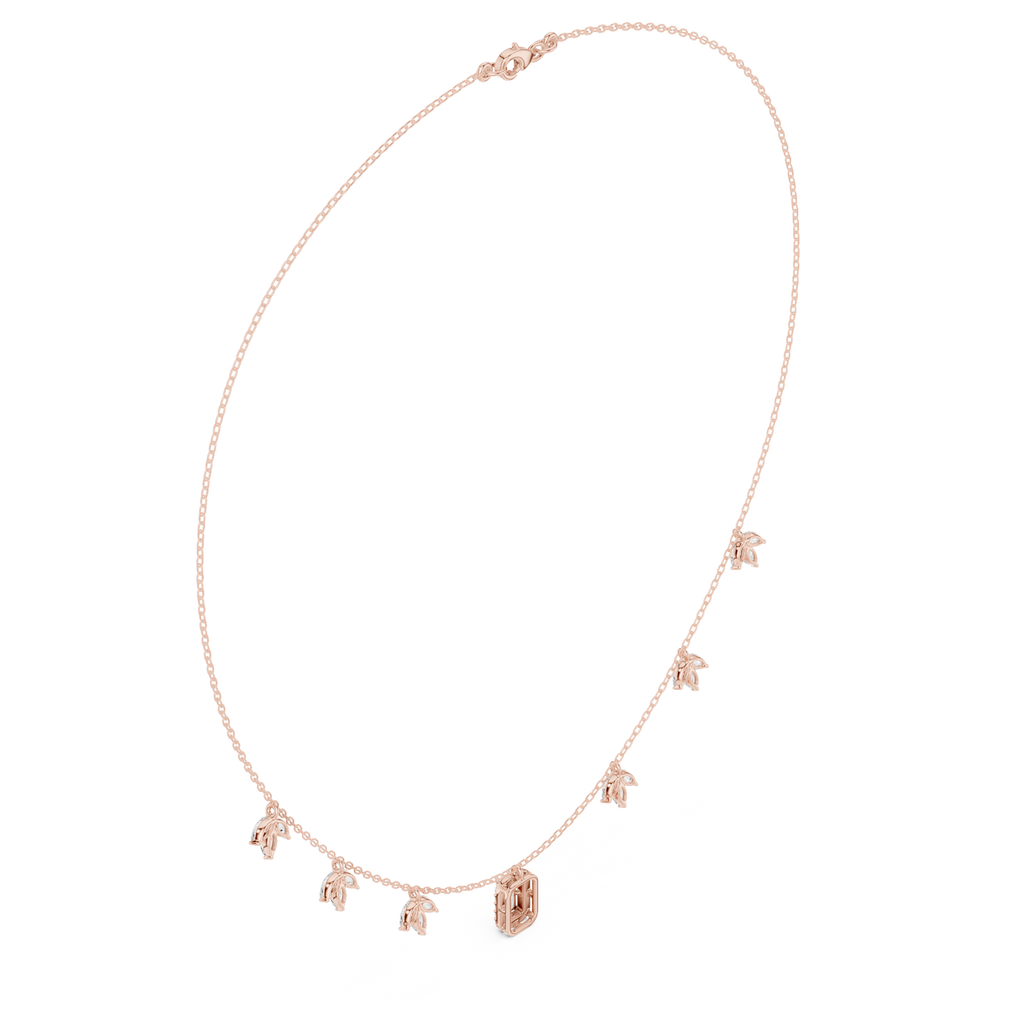 Graceful diamond necklace | hand finished leaf charms | luxury that feels light feminine modern