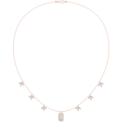 Graceful diamond necklace | hand finished leaf charms | luxury that feels light feminine modern