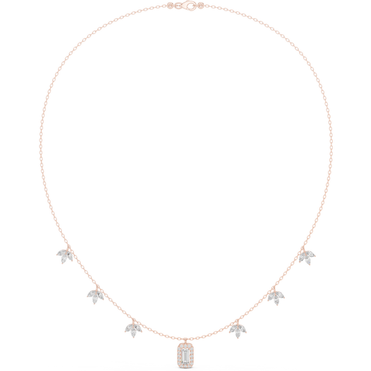 Graceful diamond necklace | hand finished leaf charms | luxury that feels light feminine modern