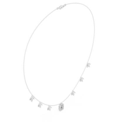 Graceful diamond necklace | hand finished leaf charms | luxury that feels light feminine modern