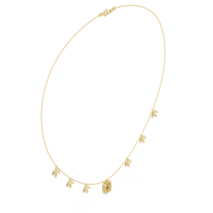 Graceful diamond necklace | hand finished leaf charms | luxury that feels light feminine modern