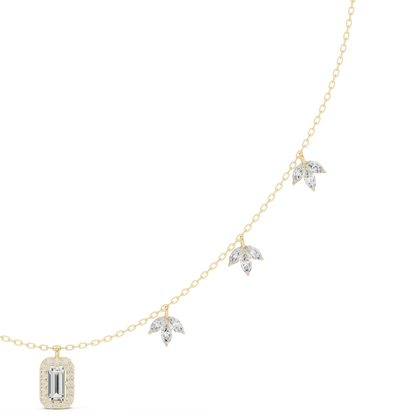 Graceful diamond necklace | hand finished leaf charms | luxury that feels light feminine modern