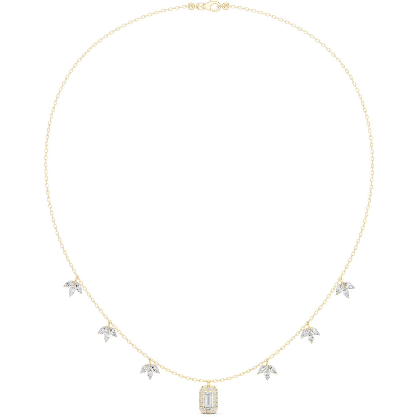 Graceful diamond necklace | hand finished leaf charms | luxury that feels light feminine modern