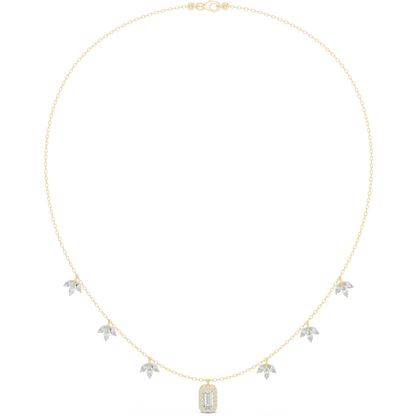 Graceful diamond necklace | hand finished leaf charms | luxury that feels light feminine modern