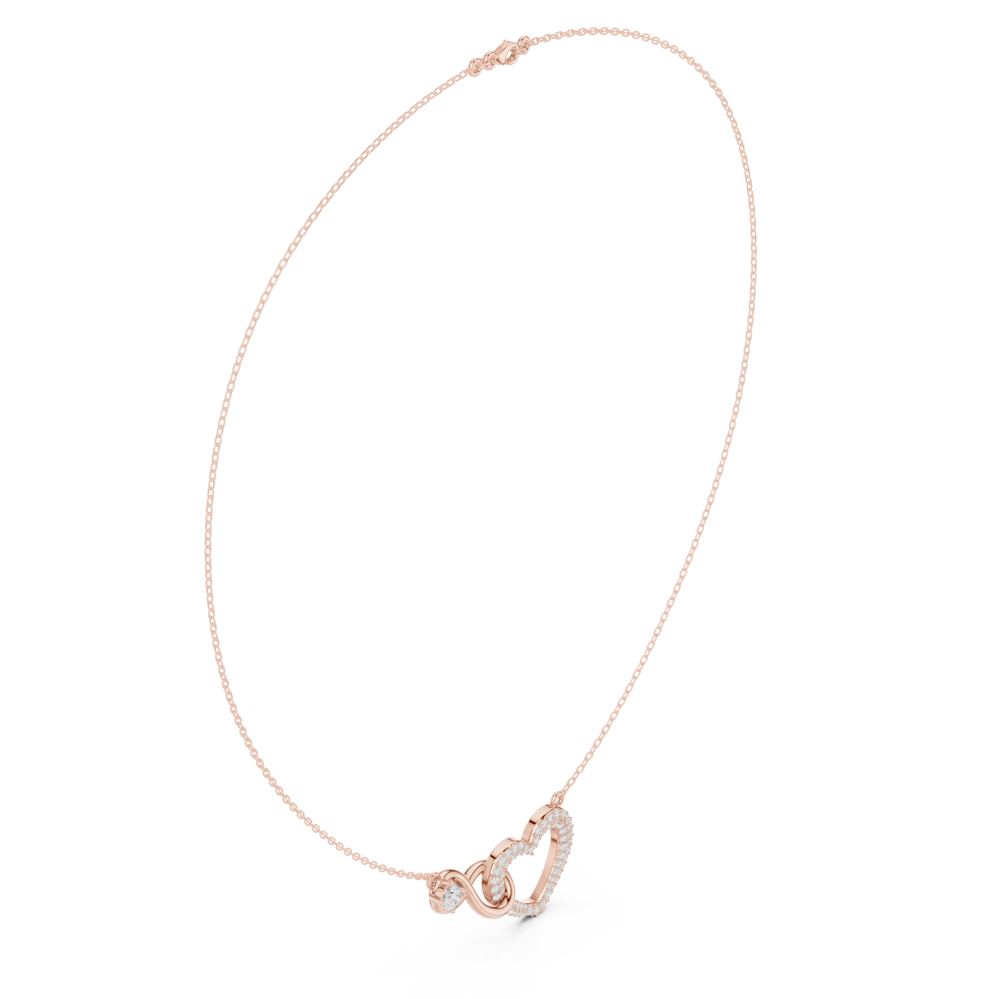 Designer Heart Infinity Necklace | Sparkling Diamond Love Emblem | Exclusive Gift For Women