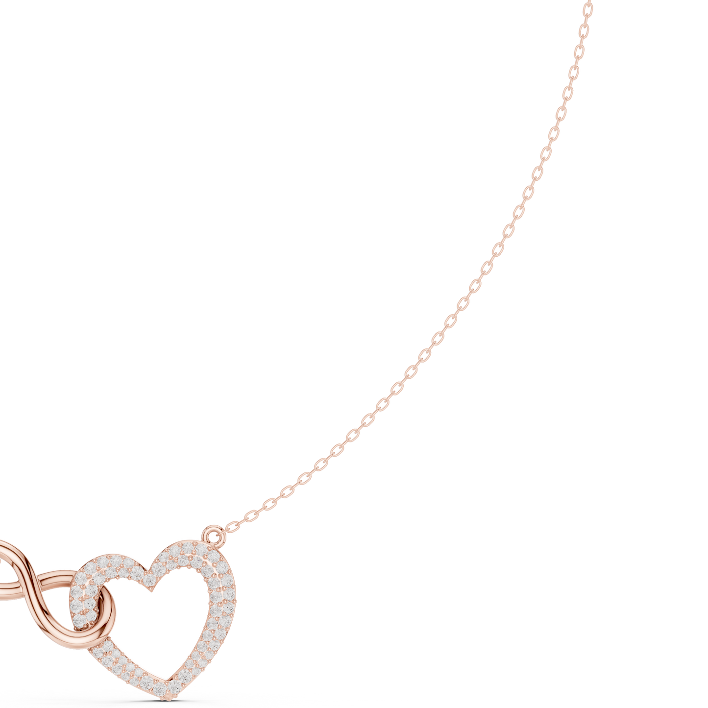 Designer Heart Infinity Necklace | Sparkling Diamond Love Emblem | Exclusive Gift For Women