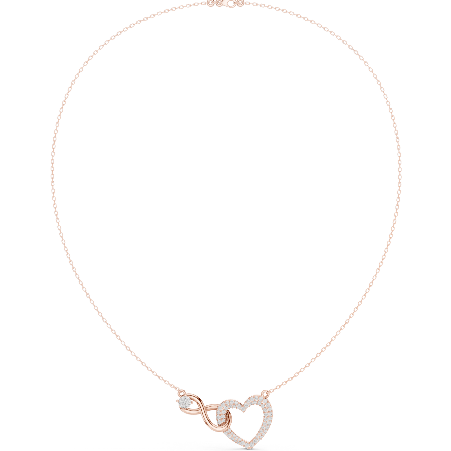 Designer Heart Infinity Necklace | Sparkling Diamond Love Emblem | Exclusive Gift For Women