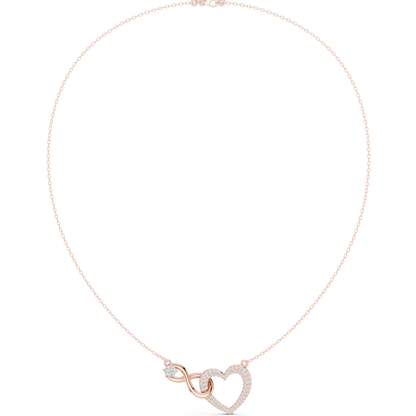 Designer Heart Infinity Necklace | Sparkling Diamond Love Emblem | Exclusive Gift For Women
