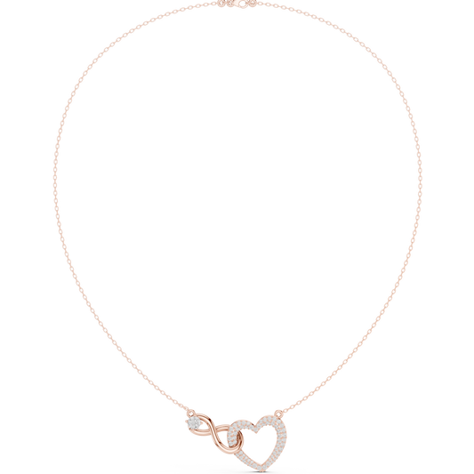 Designer Heart Infinity Necklace | Sparkling Diamond Love Emblem | Exclusive Gift For Women